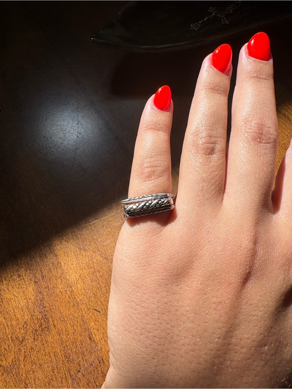Premier Braided Spinner Ring in Silver